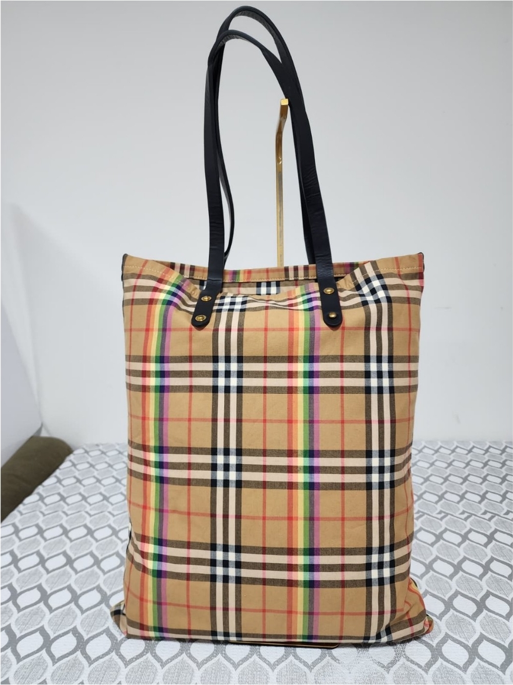 Burberry Rainbow House Check Tote Bag